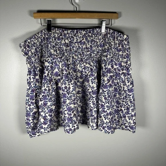 The Drop Purple Paisley Rosalia Smocked Waist Mini Skirt Size XXL NWT - Picture 6 of 14